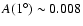 $A(1^\circ)\sim0.008$