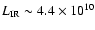 $L_{\rm IR}\sim4.4\times10^{10}$