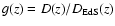 $g(z)=D(z)/D_{\rm EdS}(z)$