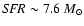 ${\it SFR}\sim 7.6~M_{\odot}$