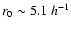 $r_0\sim
5.1~h^{-1}$
