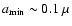 $a_{\rm min} \sim 0.1~\mu$