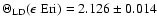 $\Theta_{\rm LD}(\epsilon~{\rm Eri})=2.126 \pm 0.014$