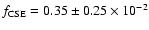 $f_{\rm CSE} = 0.35 \pm 0.25\times 10^{-2}$