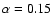 $\alpha=0.15$