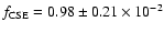 $f_{\rm CSE}= 0.98 \pm 0.21\times 10^{-2}$