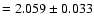 $= 2.059 \pm 0.033$