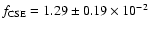 $f_{\rm CSE}=1.29 \pm 0.19\times 10^{-2}$