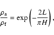 \begin{displaymath}%
\frac{\rho_{\rm a}}{\rho_{\rm f}}=\exp\left(-\frac{2L}{\pi H}\right),
\end{displaymath}