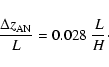 \begin{displaymath}%
\frac{\Delta z_{\rm AN}}{L}=0.028 ~ \frac{L}{H}\cdot
\end{displaymath}