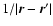 $1/\vert\vec{r}-\vec{r}'\vert$