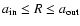 $a_{\rm in}\le R \le a_{\rm out}$