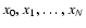 $x_0, x_1,\dots, x_N$