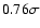 $0.76 \sigma $