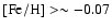 $\rm {[Fe/H]}>\sim-0.07$