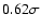 $0.62 \sigma $