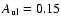 $A_{\rm ul} = 0.15$