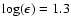 $\log(\epsilon)=1.3$