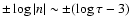 $\pm \log\vert n\vert\sim \pm (\log\tau-3)$
