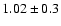 $1.02\pm0.3$