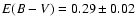 $E(B-V)=0.29\pm 0.02$