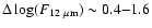 $\Delta\log(F_{\rm 12~\mu m})\sim0.4{-}1.6$