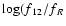 $\log({f}{_{12}}/{f}{_R}$
