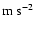 ${\rm m}~{\rm s}^{-2}$