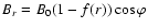 $B_r=B_0(1-f(r))\cos\varphi$