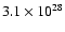 $3.1\times 10^{28}$