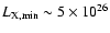 $L_{\rm X,min} \sim 5\times 10^{26}$