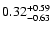 $ 0.32_{- 0.63}^{\rm + 0.59}$