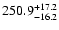 $250.9^{\rm +17.2}_{-16.2}$
