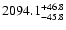 $2094.1^{\rm +46.8}_{-45.8}$
