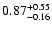 $ 0.87_{- 0.16}^{\rm + 0.55}$