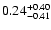$ 0.24_{- 0.41}^{\rm + 0.40}$