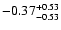 $ -0.37_{- 0.53}^{\rm + 0.53}$