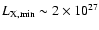 $L_{\rm X,min} \sim 2\times 10^{27}$