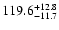 $119.6^{\rm +12.8}_{-11.7}$