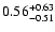 $ 0.56_{- 0.51}^{\rm + 0.63}$