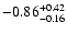 $ -0.86_{- 0.16}^{\rm + 0.42}$