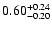 $ 0.60_{- 0.20}^{\rm + 0.24}$