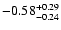 $ -0.58_{- 0.24}^{\rm + 0.29}$