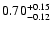$ 0.70_{- 0.12}^{\rm + 0.15}$