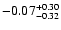 $ -0.07_{- 0.32}^{\rm + 0.30}$