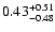$ 0.43_{- 0.48}^{\rm + 0.51}$