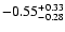 $ -0.55_{- 0.28}^{\rm + 0.33}$