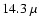 $14.3~\mu$
