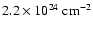 $2.2 \times 10^{24}~{\rm cm}^{-2}$