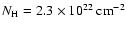 $N_{\rm H} = 2.3 \times 10^{22}~{\rm cm}^{-2}$
